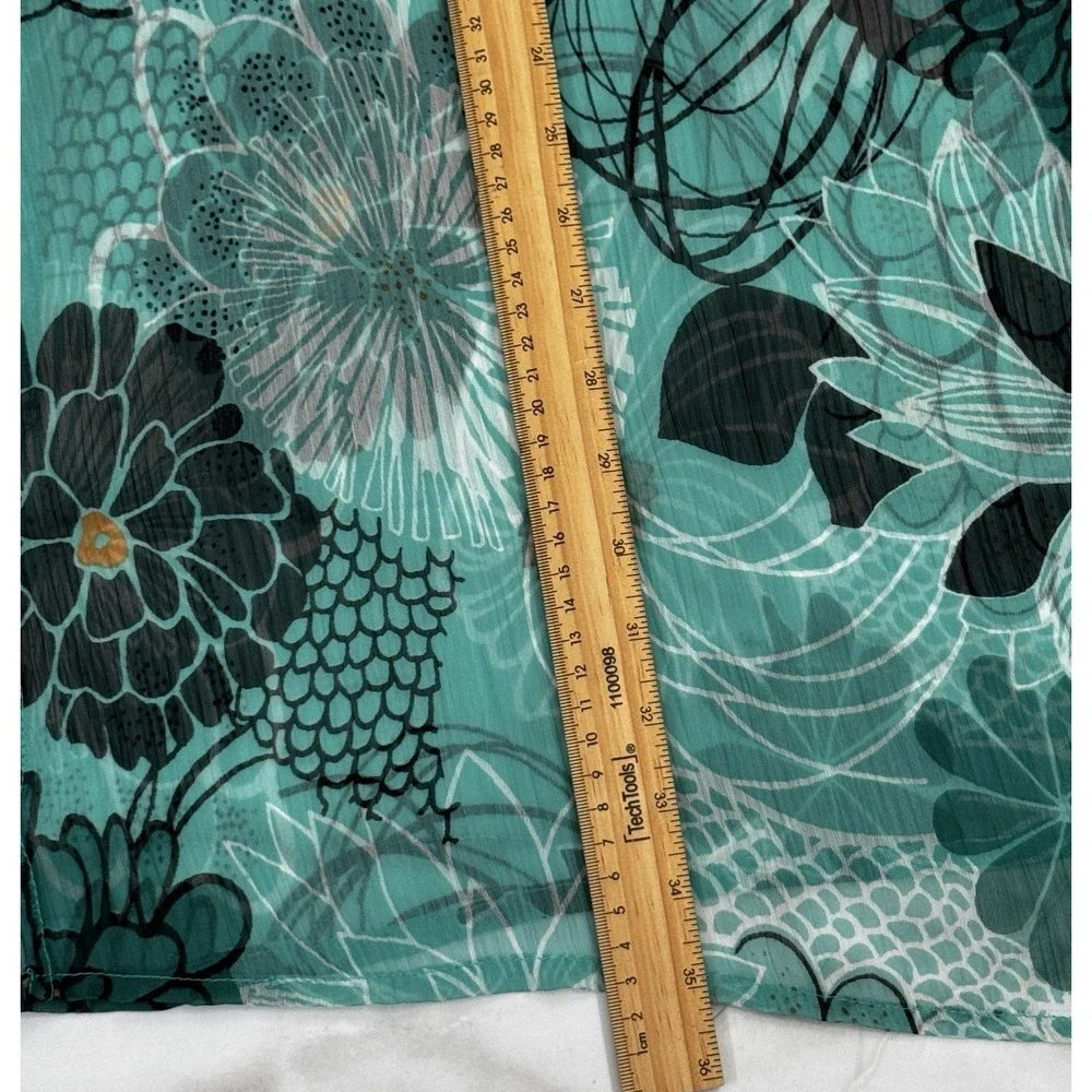 Cruise Wear & Co. Turquoise Blue XL Swim Suit Cover Up Beach Tropical Sheer